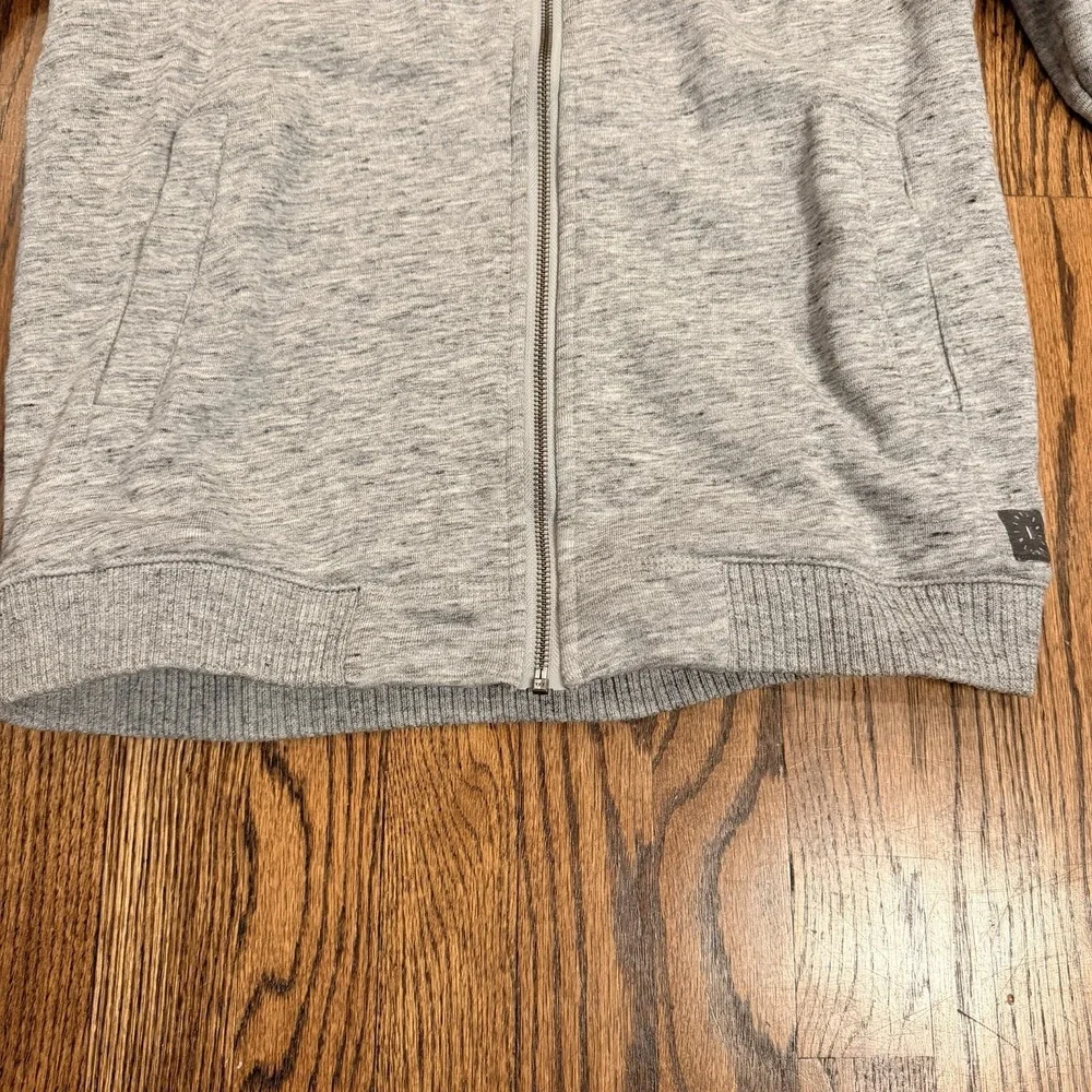 Linksoul Men's Medium Full Zip Knit‎ Sweater Jacket Heather Gray Golf Casual